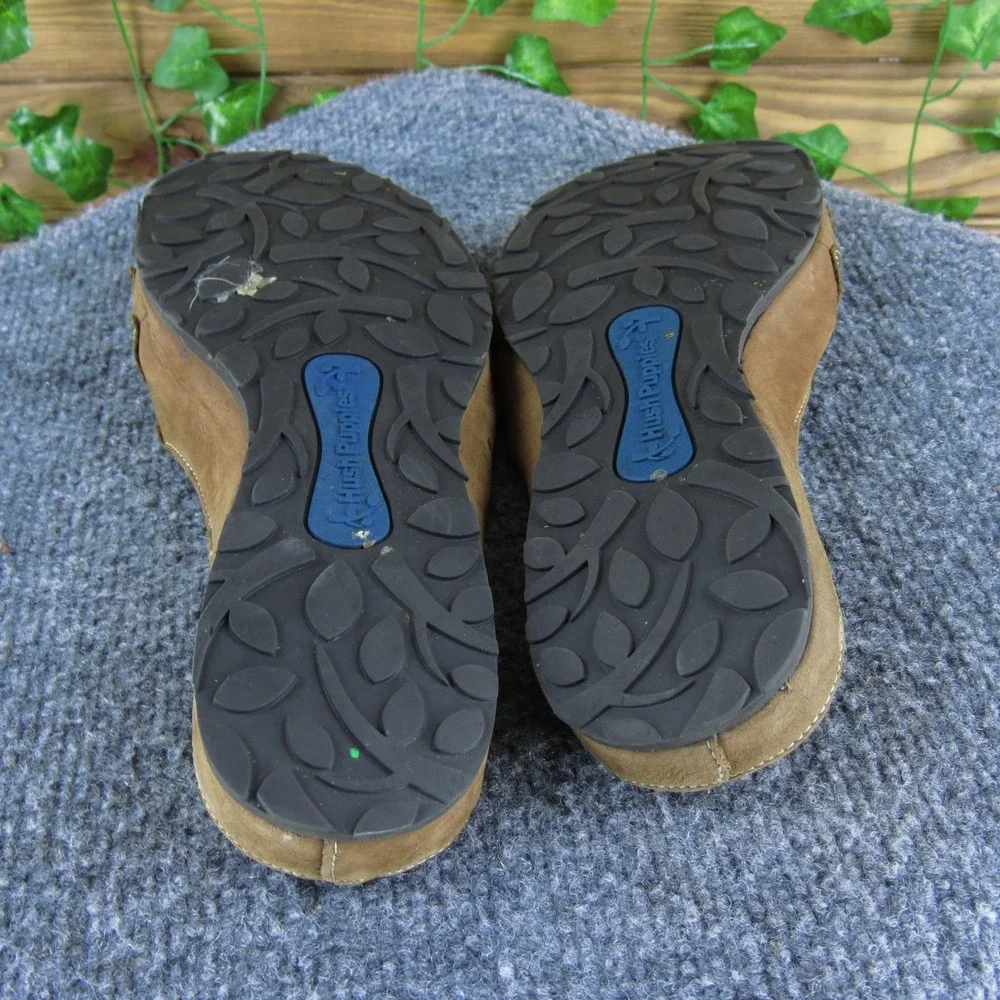 Hush Puppies Women's Brown Leather Floral Slip-On Flip Flop Sandals Size‎ 8 M